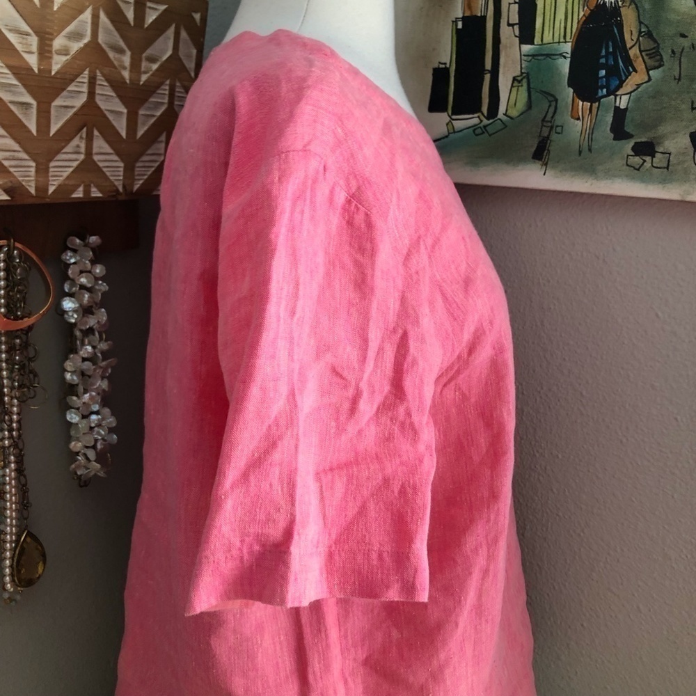 Carol Anderson Collection Linen Blouse Women's size M Short Sleeve Boxy NEW - Picture 5 of 12
